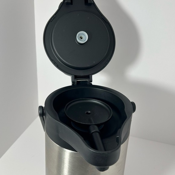 Stainless Steel Airpot Coffee Dispenser - Black and Silver - Picture 6 of 9